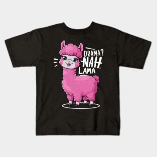 Drama? Nah, Lama Funny Llama T-Shirt - Cute Animal Pun Apparel Kids T-Shirt